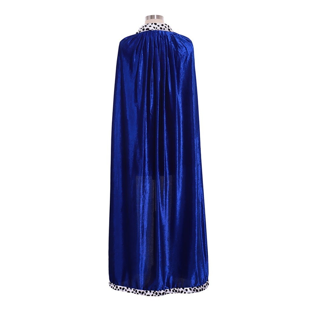 King Blue Velvet Cloak Costume for Adults - Halloween, Christmas, Carnival Party Outfit-Astricos
