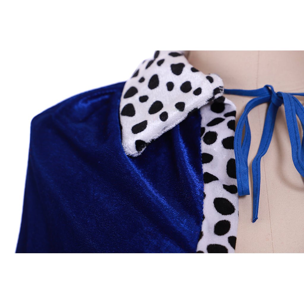 King Blue Velvet Cloak Costume for Adults - Halloween, Christmas, Carnival Party Outfit-Astricos