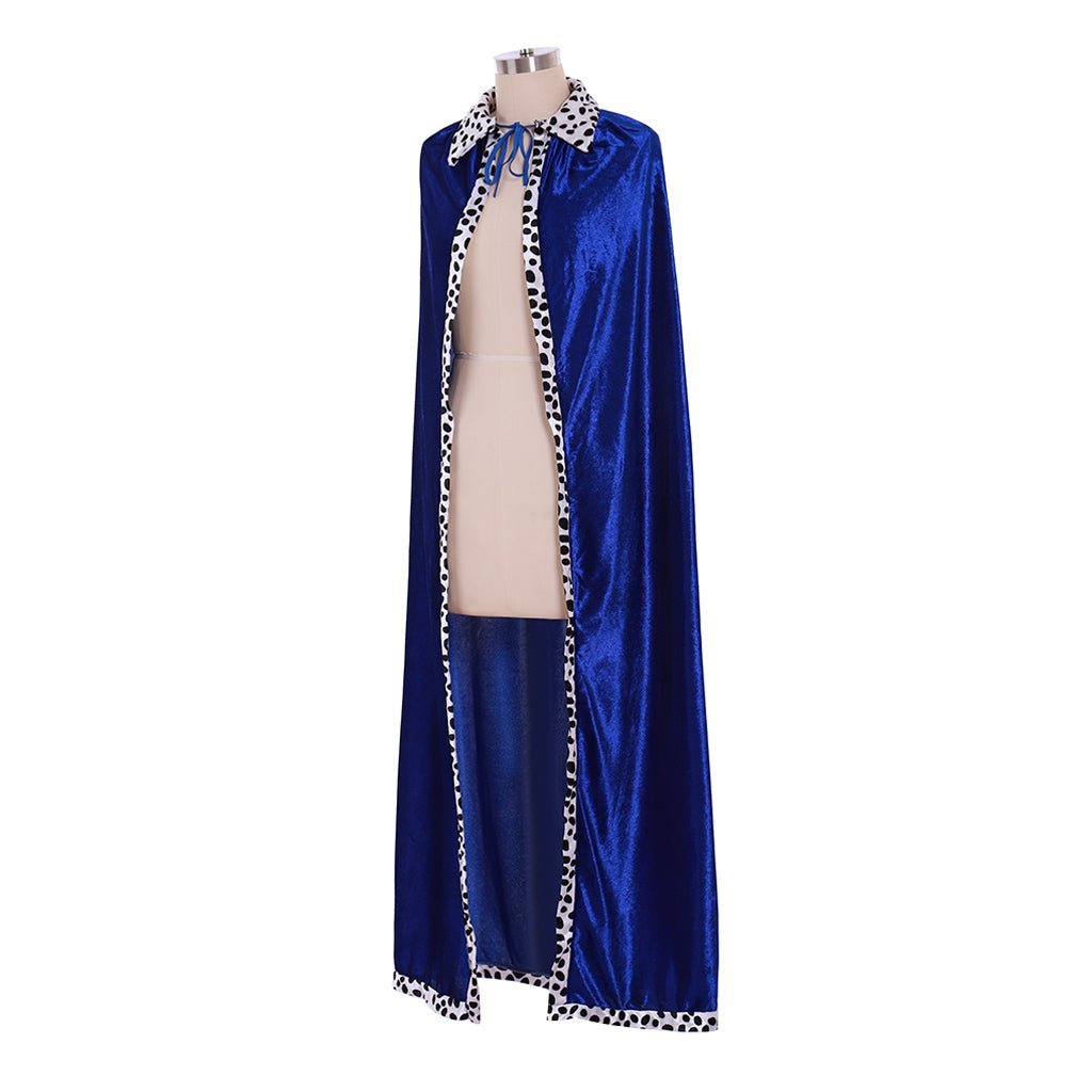 King Blue Velvet Cloak Costume for Adults - Halloween, Christmas, Carnival Party Outfit-Astricos
