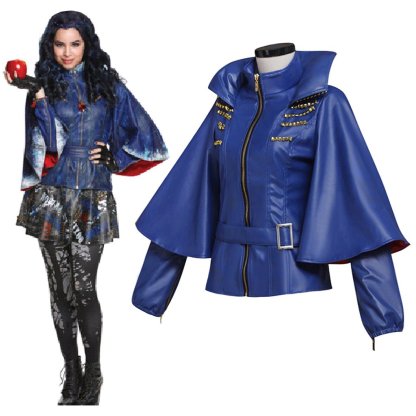 Adult Women Evie Cosplay Costume Blue Jacket - Premium Quality | Astricos-Astricos