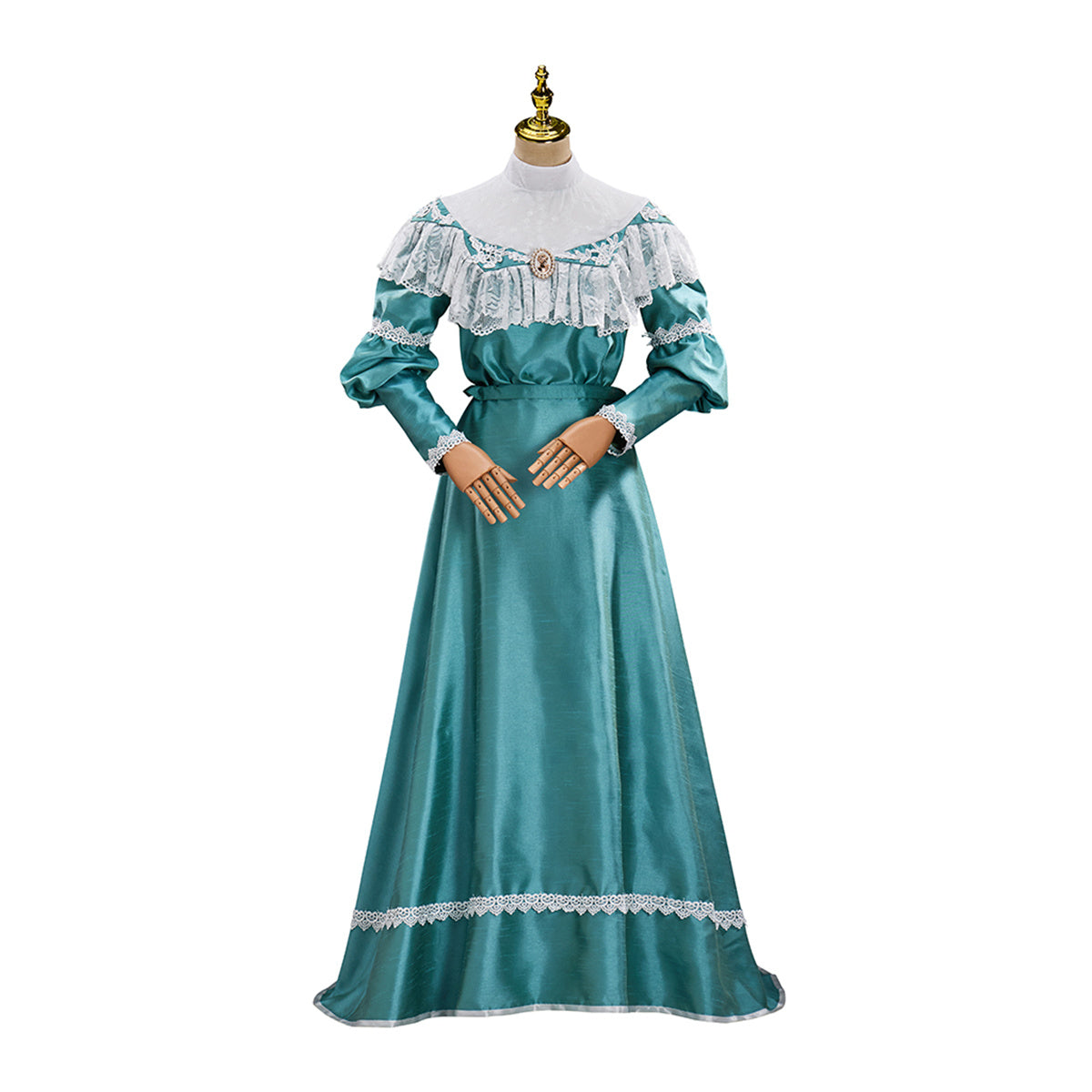 Victorian Off-Shoulder Green Dress - Elegant Anime Cosplay Costume | Astricos-Astricos
