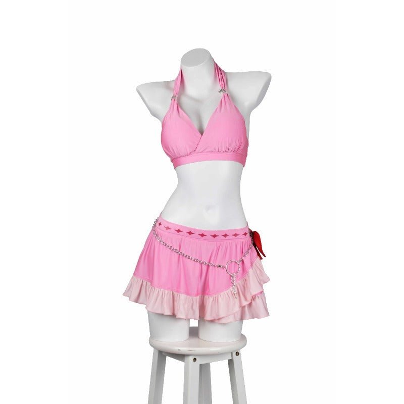 Aerith Gainsborough Pink Halter Swimsuit - Final Fantasy VII Remake Cosplay Costume-Astricos