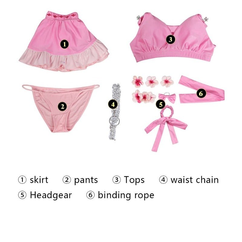 Aerith Gainsborough Pink Halter Swimsuit - Final Fantasy VII Remake Cosplay Costume-Astricos