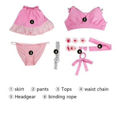 Aerith Gainsborough Pink Halter Swimsuit - Final Fantasy VII Remake Cosplay Costume-Astricos