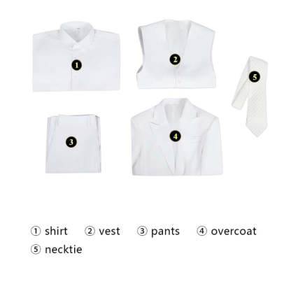 Joker 2 Arthur Fleck White Cosplay Costume Full Set - Premium Suit, Shirt, Vest, Pants & Tie-Astricos