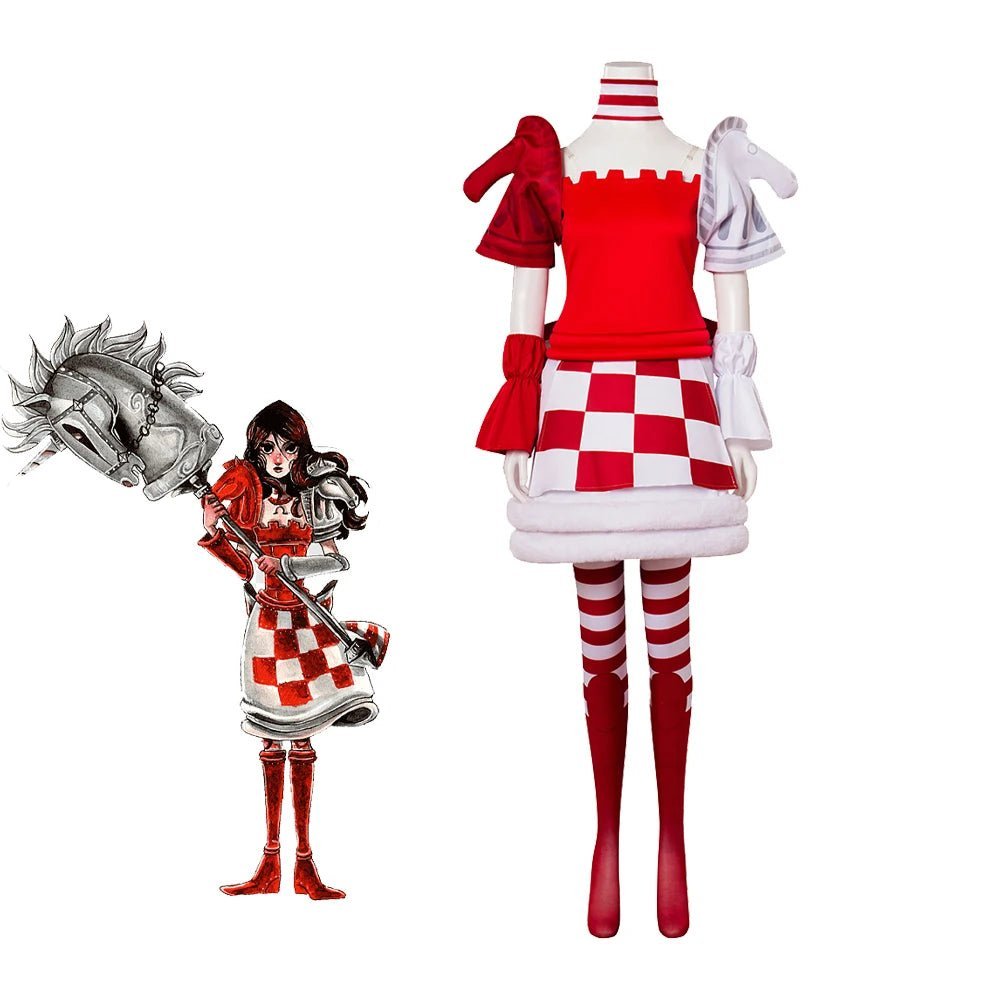 Alice Madness Returns Cosplay Checkmate Chess Dress Lolita Costume for Halloween & Cosplay Events-Astricos