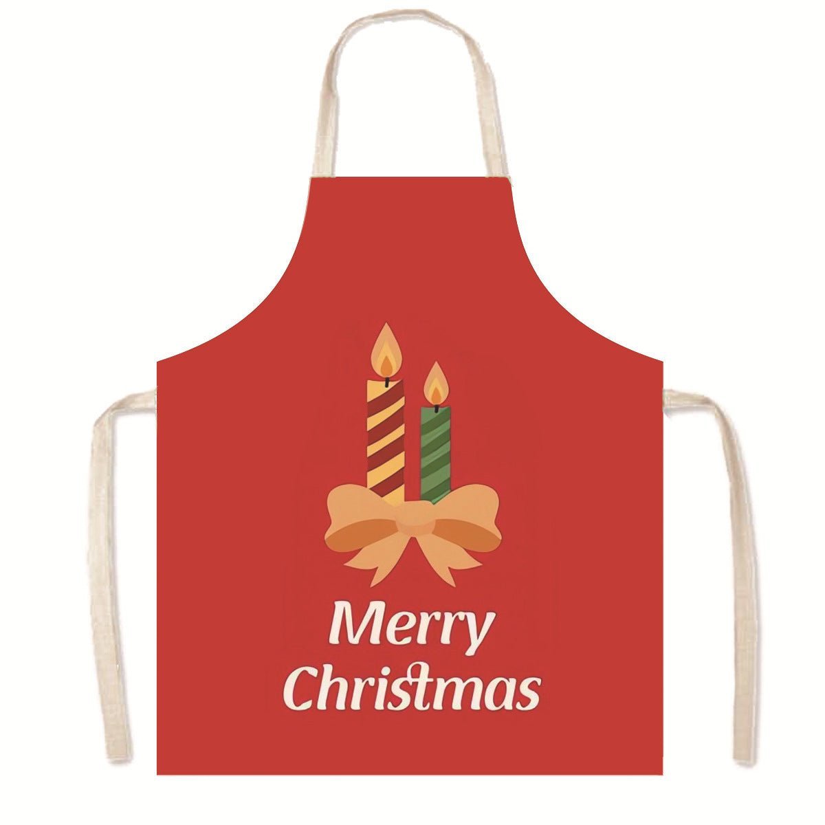 Nordic Christmas Apron - Festive Kitchen & Party Anti-Fouling Apron with Snowman, Bells, Elk & Santa Design-Astricos