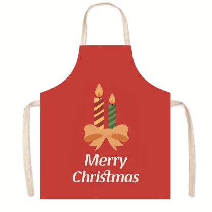 Nordic Christmas Apron - Festive Kitchen & Party Anti-Fouling Apron with Snowman, Bells, Elk & Santa Design-Astricos
