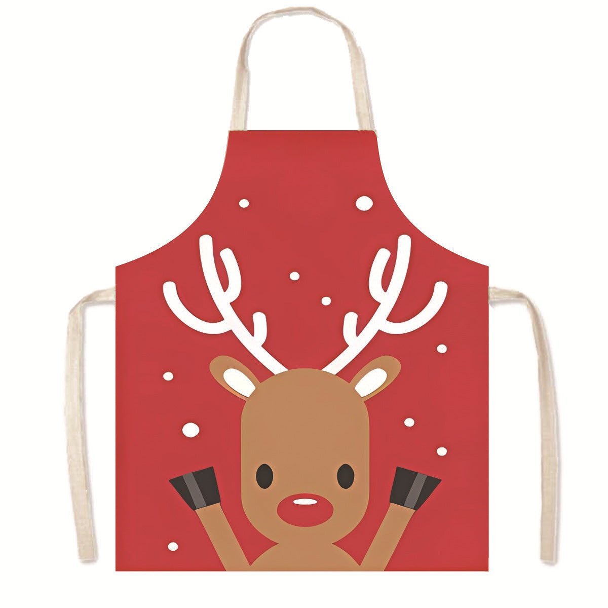 Nordic Christmas Apron - Festive Kitchen & Party Anti-Fouling Apron with Snowman, Bells, Elk & Santa Design-Astricos