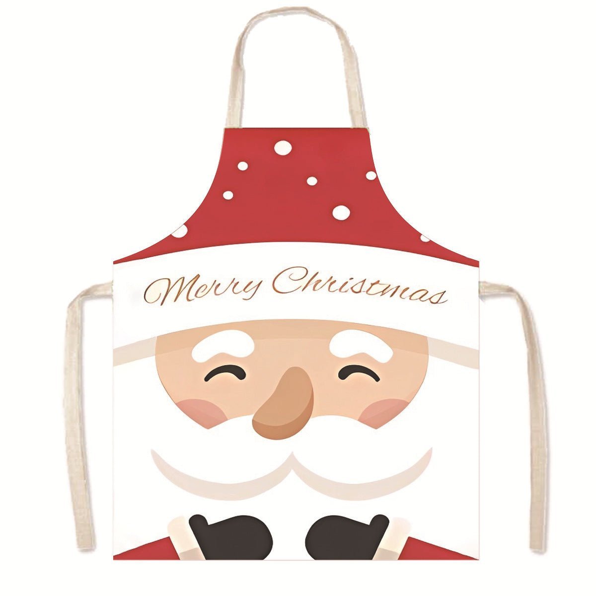 Nordic Christmas Apron - Festive Kitchen & Party Anti-Fouling Apron with Snowman, Bells, Elk & Santa Design-Astricos