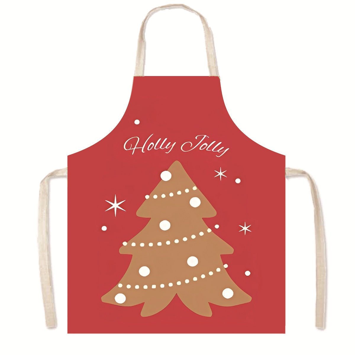 Nordic Christmas Apron - Festive Kitchen & Party Anti-Fouling Apron with Snowman, Bells, Elk & Santa Design-Astricos