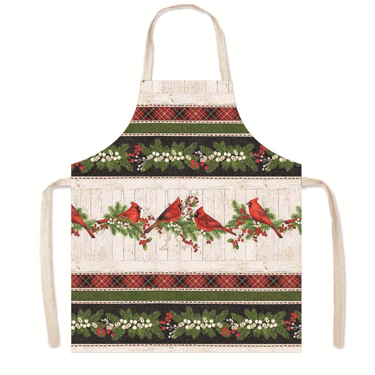 Nordic Christmas Apron - Festive Kitchen & Party Anti-Fouling Apron with Snowman, Bells, Elk & Santa Design-Astricos