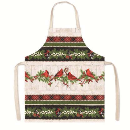 Nordic Christmas Apron - Festive Kitchen & Party Anti-Fouling Apron with Snowman, Bells, Elk & Santa Design-Astricos