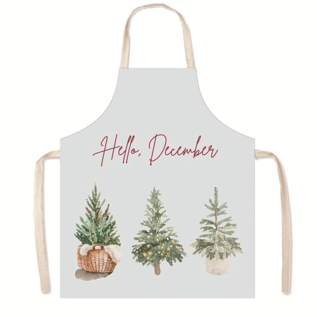 Nordic Christmas Apron - Festive Kitchen & Party Anti-Fouling Apron with Snowman, Bells, Elk & Santa Design-Astricos