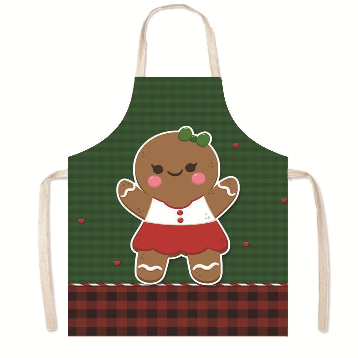 Nordic Christmas Apron - Festive Kitchen & Party Anti-Fouling Apron with Snowman, Bells, Elk & Santa Design-Astricos