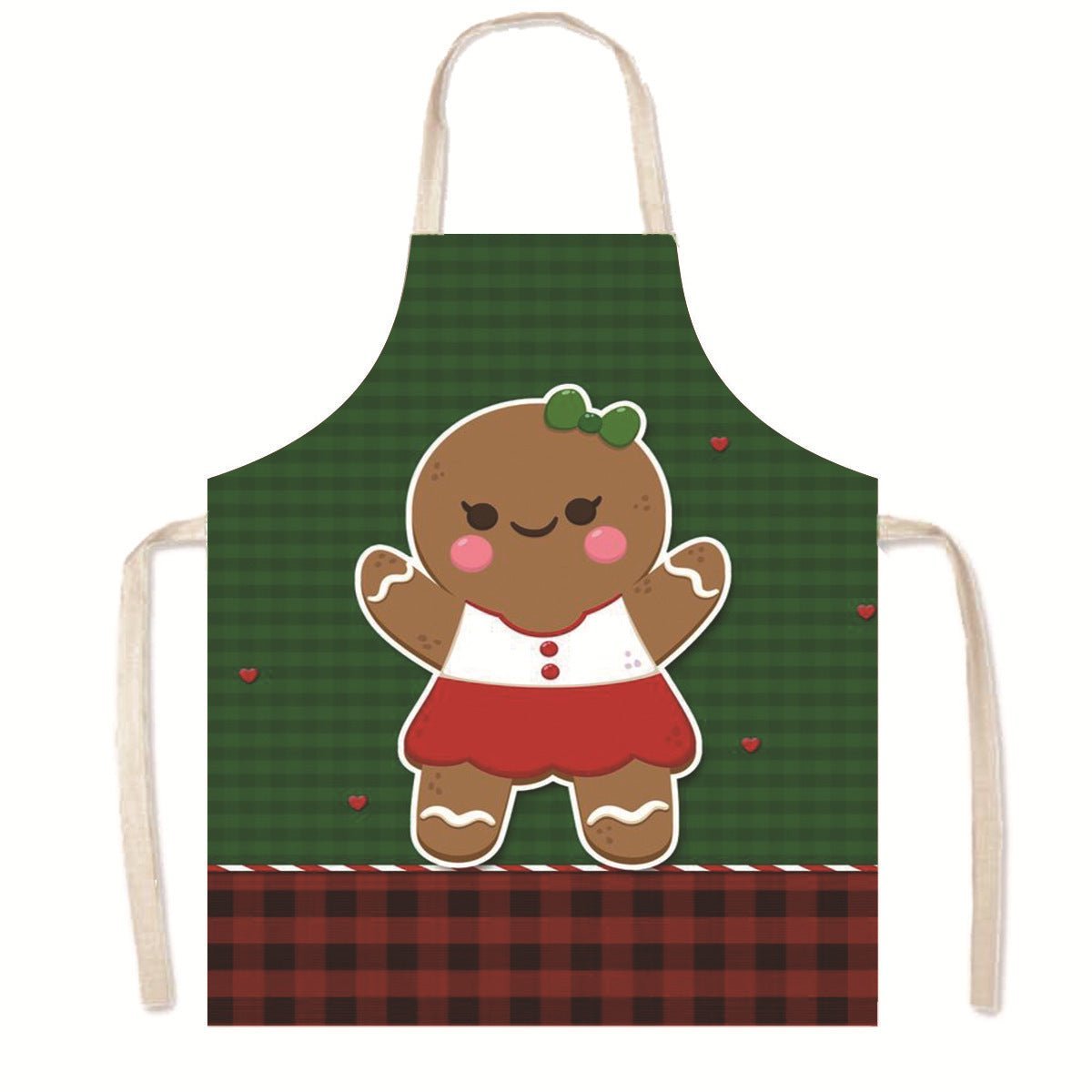 Nordic Christmas Apron - Festive Kitchen & Party Anti-Fouling Apron with Snowman, Bells, Elk & Santa Design-Astricos