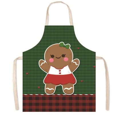 Nordic Christmas Apron - Festive Kitchen & Party Anti-Fouling Apron with Snowman, Bells, Elk & Santa Design-Astricos