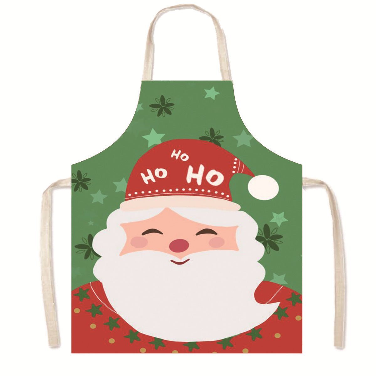 Nordic Christmas Apron - Festive Kitchen & Party Anti-Fouling Apron with Snowman, Bells, Elk & Santa Design-Astricos