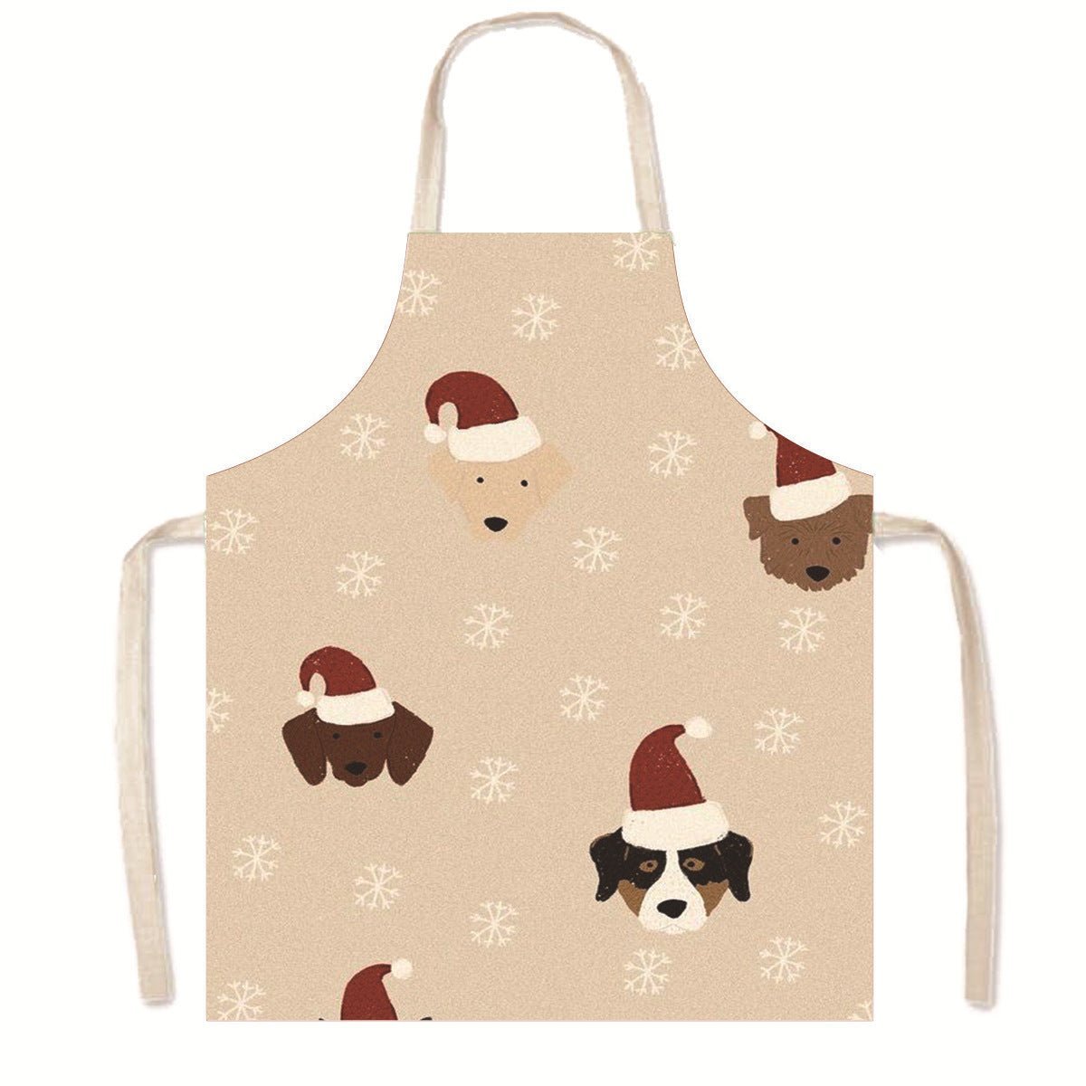 Nordic Christmas Apron - Festive Kitchen & Party Anti-Fouling Apron with Snowman, Bells, Elk & Santa Design-Astricos