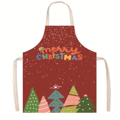Nordic Christmas Apron - Festive Kitchen & Party Anti-Fouling Apron with Snowman, Bells, Elk & Santa Design-Astricos