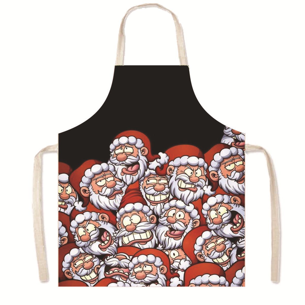 Nordic Christmas Apron - Festive Kitchen & Party Anti-Fouling Apron with Snowman, Bells, Elk & Santa Design-Astricos
