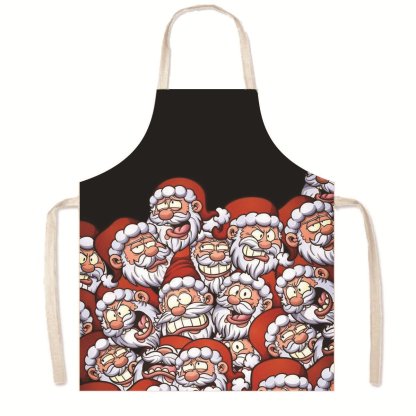 Nordic Christmas Apron - Festive Kitchen & Party Anti-Fouling Apron with Snowman, Bells, Elk & Santa Design-Astricos