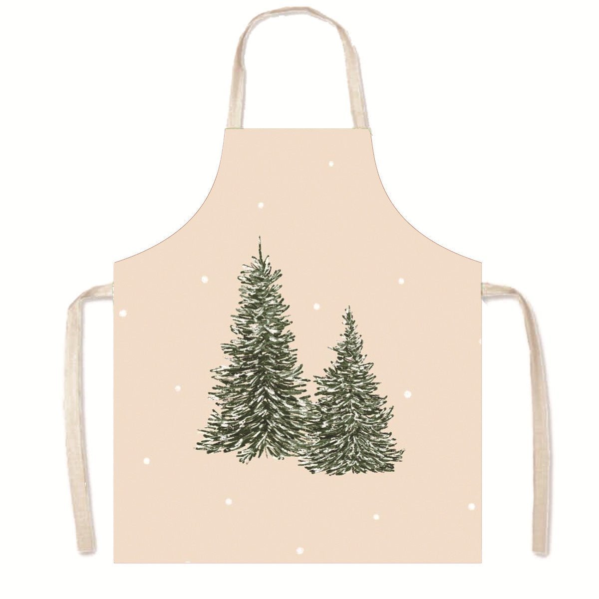 Nordic Christmas Apron - Festive Kitchen & Party Anti-Fouling Apron with Snowman, Bells, Elk & Santa Design-Astricos