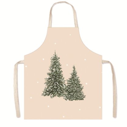 Nordic Christmas Apron - Festive Kitchen & Party Anti-Fouling Apron with Snowman, Bells, Elk & Santa Design-Astricos
