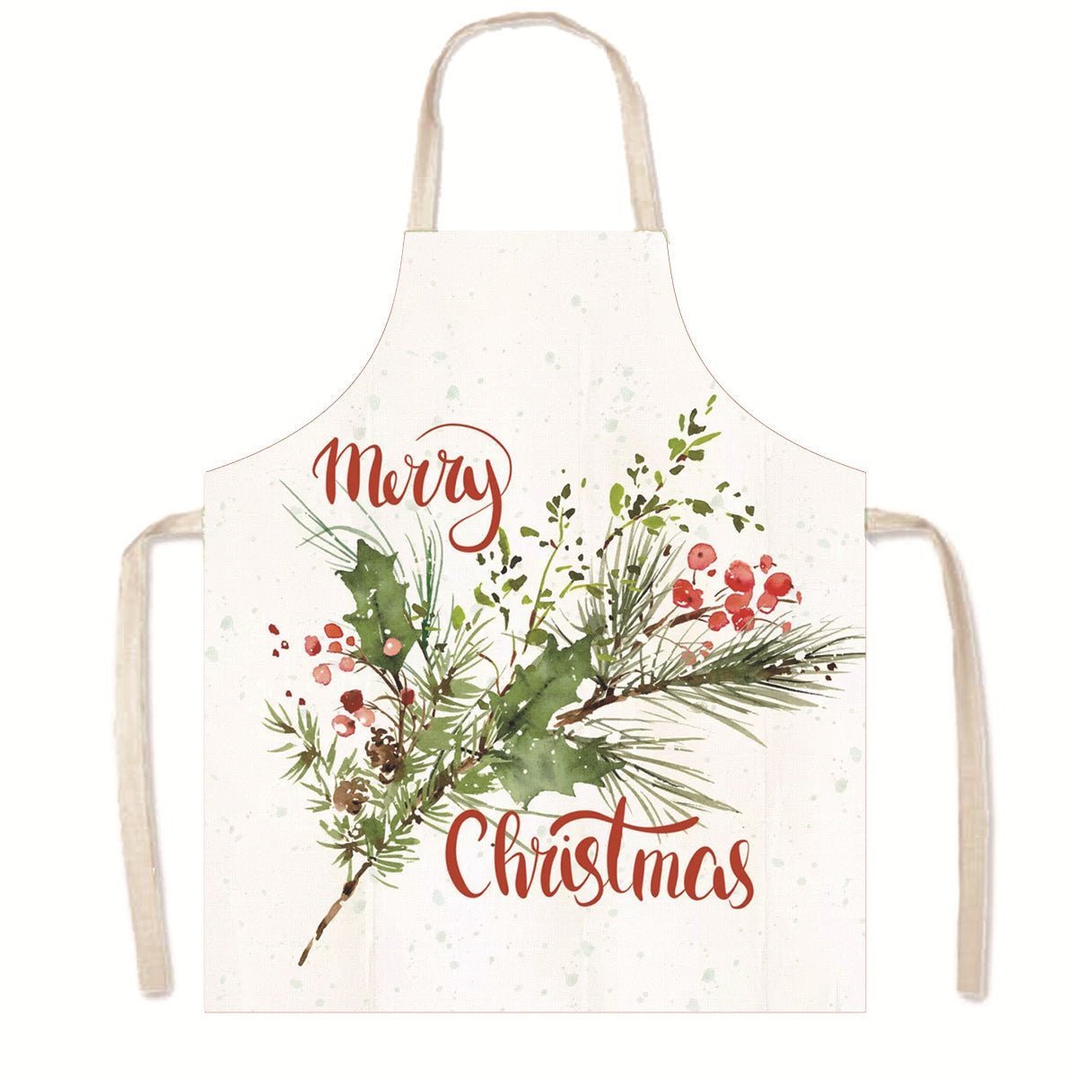 Nordic Christmas Apron - Festive Kitchen & Party Anti-Fouling Apron with Snowman, Bells, Elk & Santa Design-Astricos