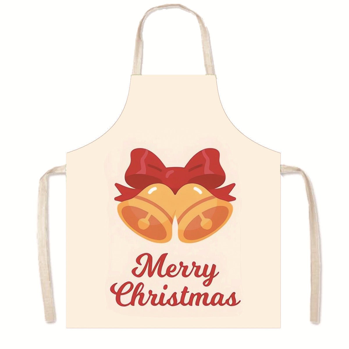 Nordic Christmas Apron - Festive Kitchen & Party Anti-Fouling Apron with Snowman, Bells, Elk & Santa Design-Astricos
