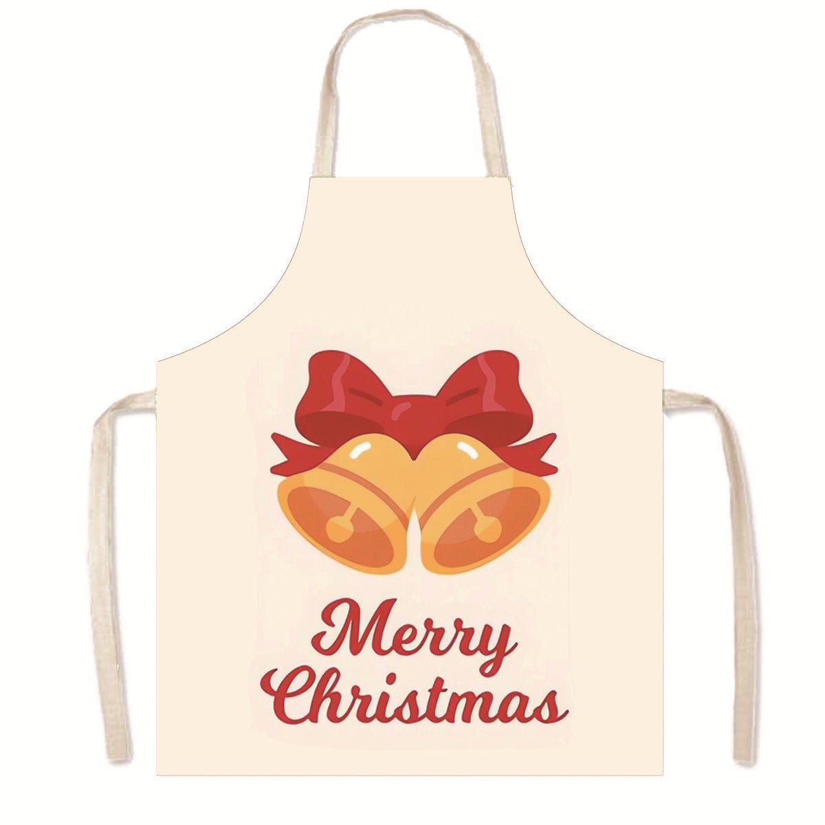 Nordic Christmas Apron - Festive Kitchen & Party Anti-Fouling Apron with Snowman, Bells, Elk & Santa Design-Astricos