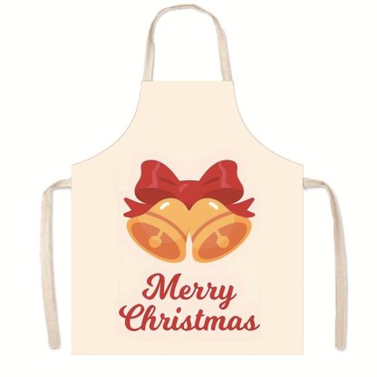 Nordic Christmas Apron - Festive Kitchen & Party Anti-Fouling Apron with Snowman, Bells, Elk & Santa Design-Astricos
