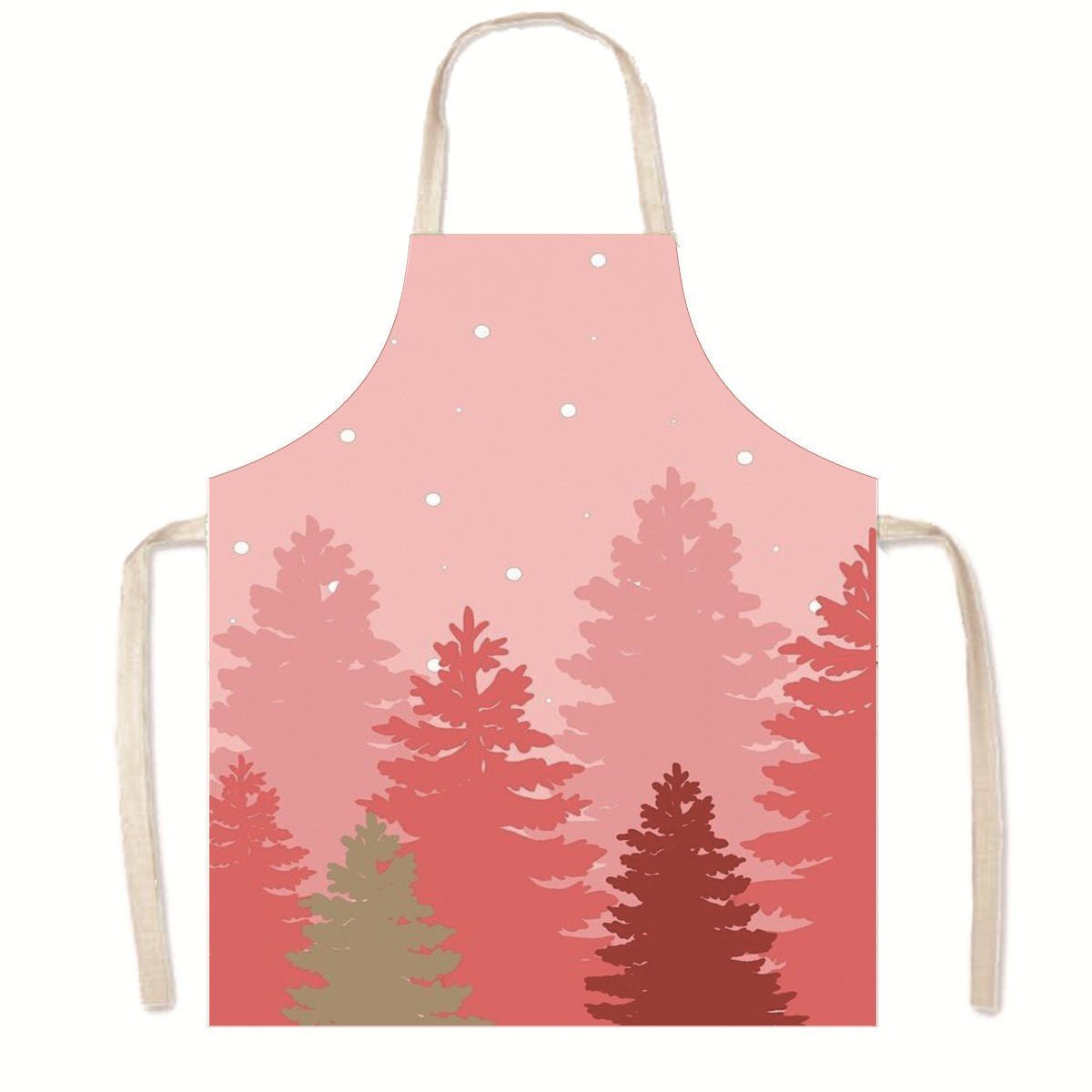 Nordic Christmas Apron - Festive Kitchen & Party Anti-Fouling Apron with Snowman, Bells, Elk & Santa Design-Astricos