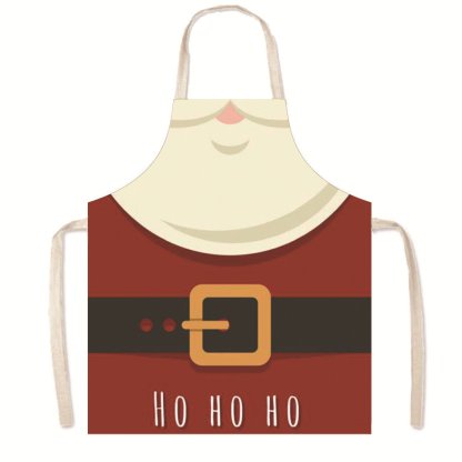 Nordic Christmas Apron - Festive Kitchen & Party Anti-Fouling Apron with Snowman, Bells, Elk & Santa Design-Astricos