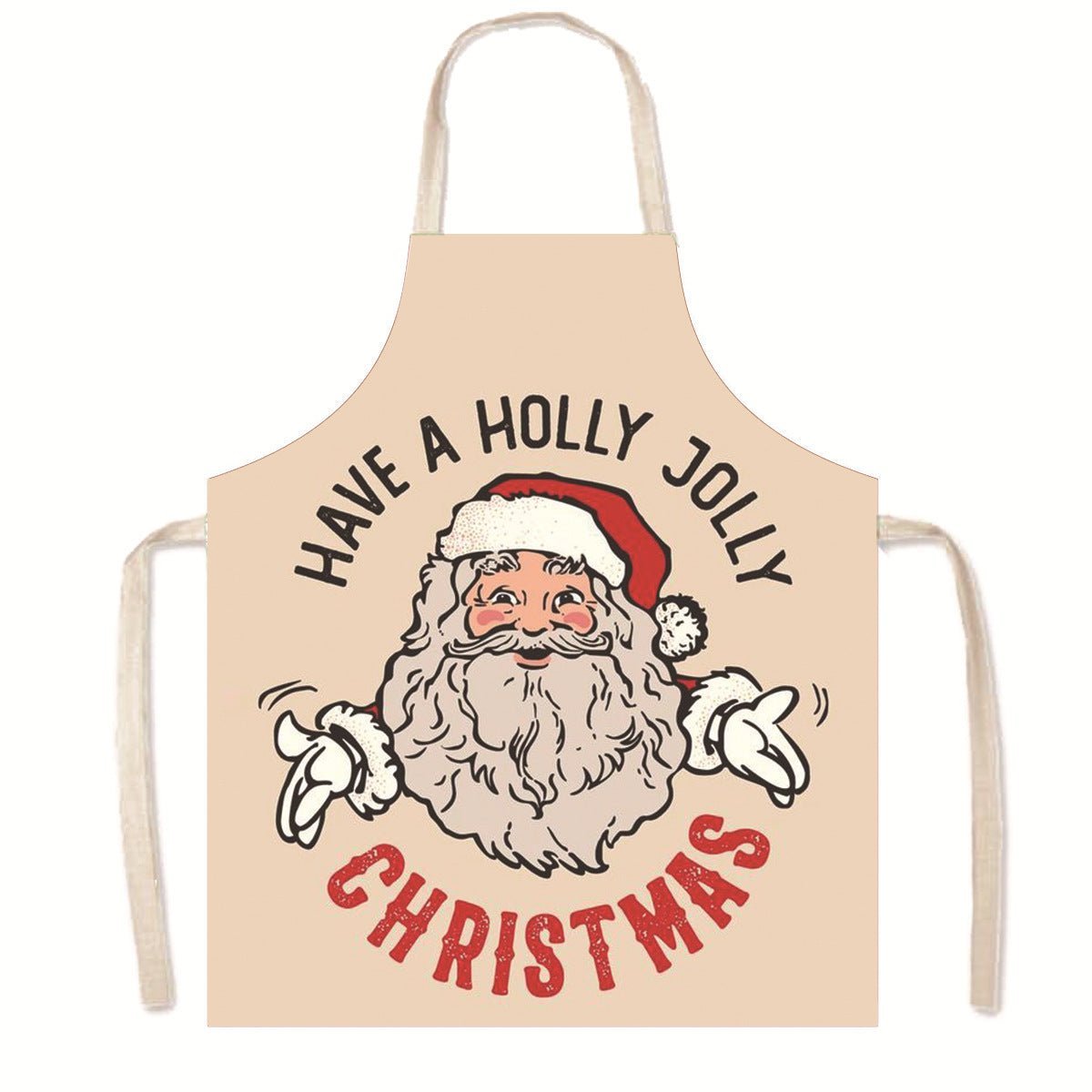 Nordic Christmas Apron - Festive Kitchen & Party Anti-Fouling Apron with Snowman, Bells, Elk & Santa Design-Astricos