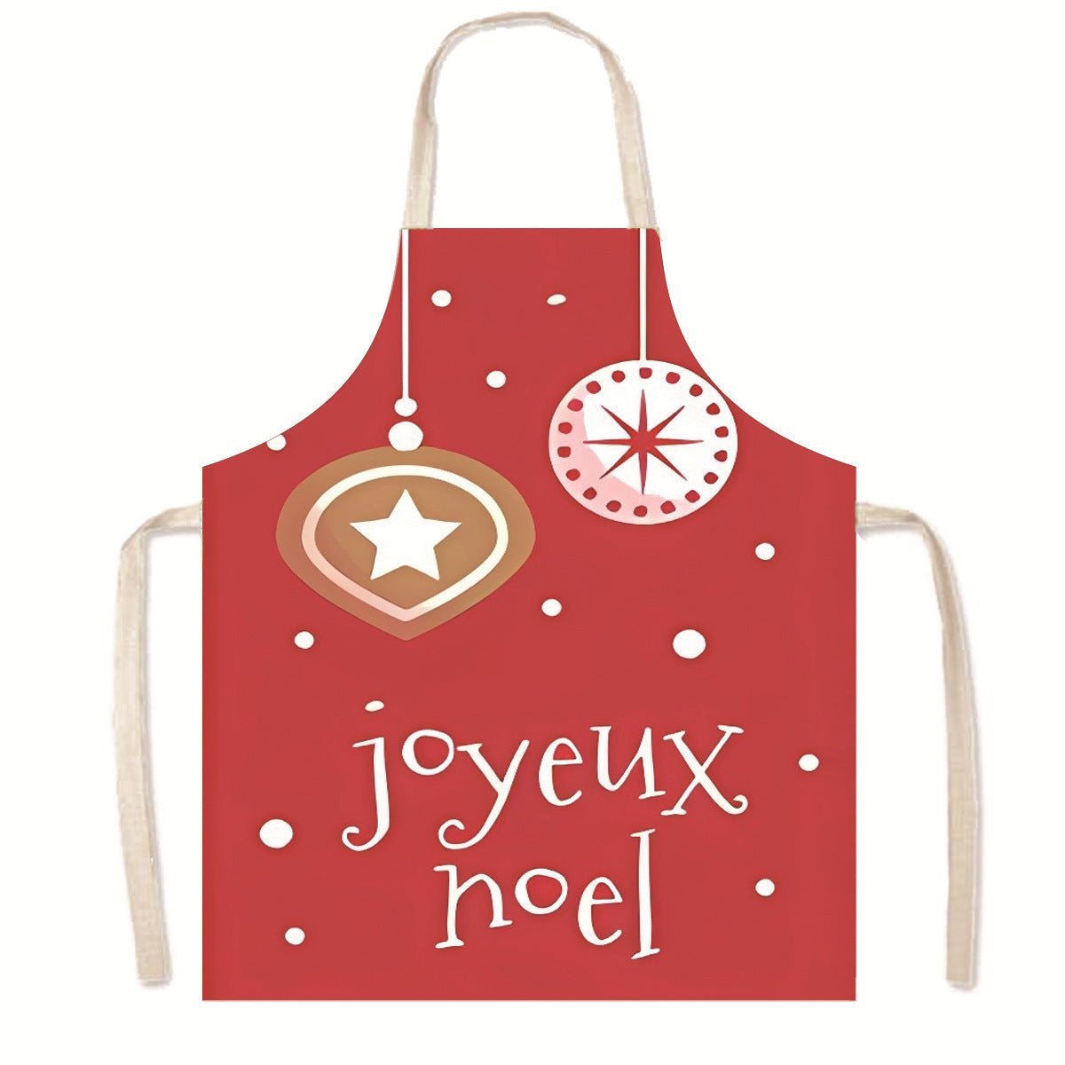 Nordic Christmas Apron - Festive Kitchen & Party Anti-Fouling Apron with Snowman, Bells, Elk & Santa Design-Astricos
