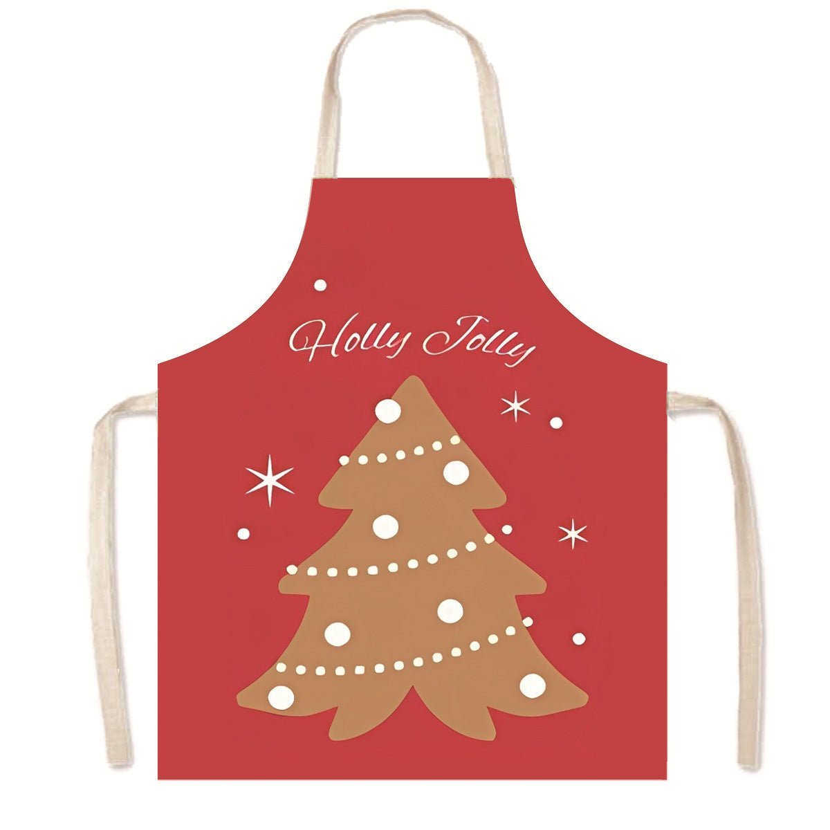 Nordic Christmas Apron - Festive Kitchen & Party Anti-Fouling Apron with Snowman, Bells, Elk & Santa Design-Astricos