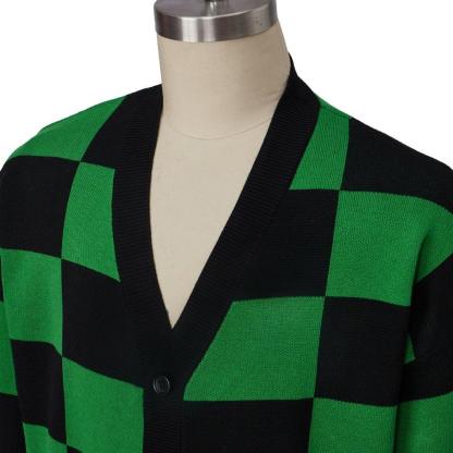 Men's Kamado Tanjirou Cosplay Cardigan Sweater | Demon Slayer Anime Costume-Astricos