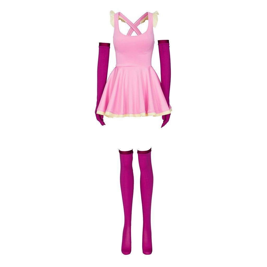 Anime Me!Me!Me! MeMeMe-chan Pink Cosplay Dress with Gloves & Stockings for Women & Girls-Astricos