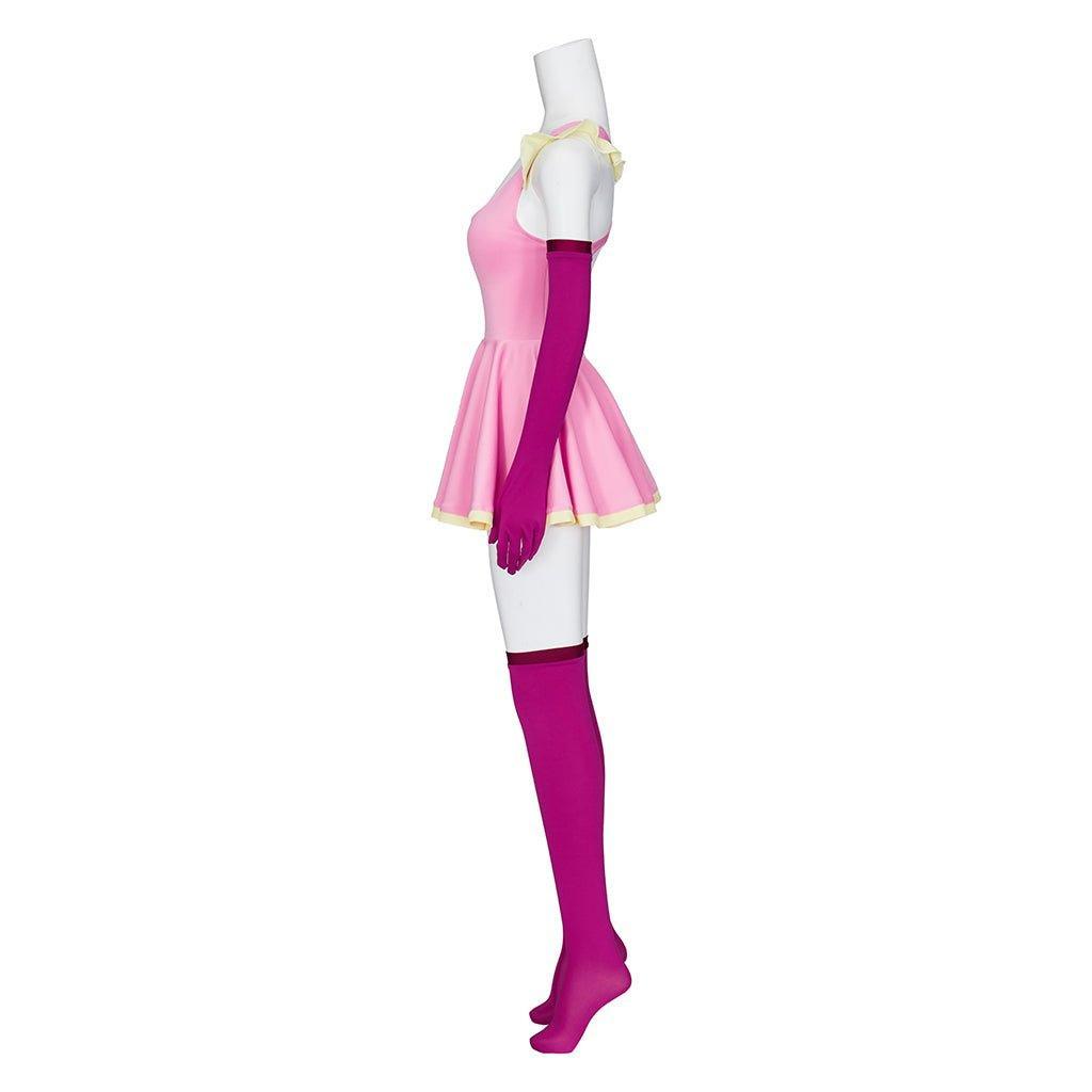 Anime Me!Me!Me! MeMeMe-chan Pink Cosplay Dress with Gloves & Stockings for Women & Girls-Astricos