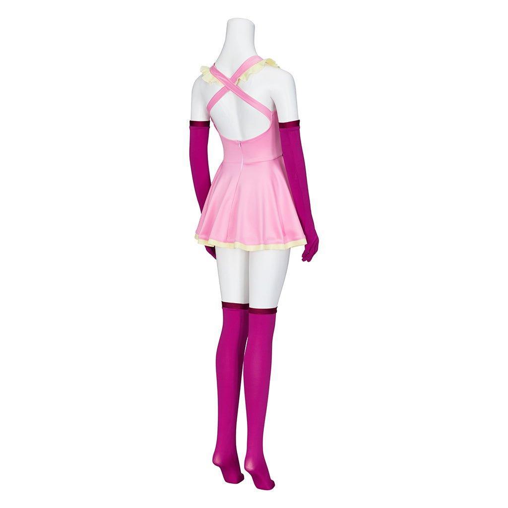 Anime Me!Me!Me! MeMeMe-chan Pink Cosplay Dress with Gloves & Stockings for Women & Girls-Astricos