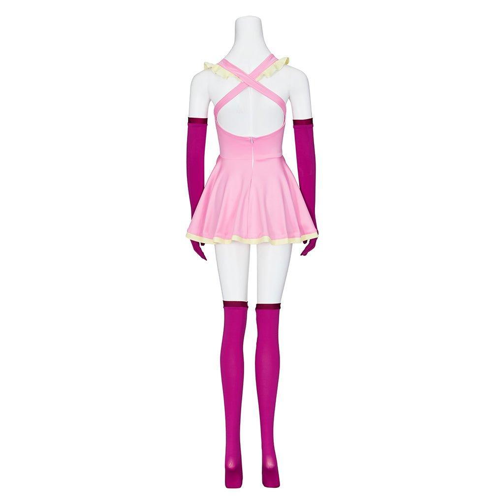 Anime Me!Me!Me! MeMeMe-chan Pink Cosplay Dress with Gloves & Stockings for Women & Girls-Astricos