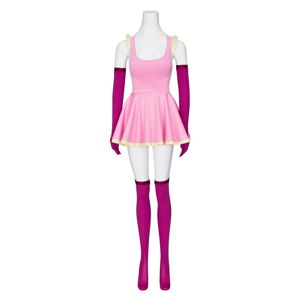 Anime Me!Me!Me! MeMeMe-chan Pink Cosplay Dress with Gloves & Stockings for Women & Girls-Astricos