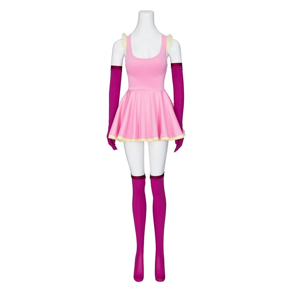 Anime Me!Me!Me! MeMeMe-chan Pink Cosplay Dress with Gloves & Stockings for Women & Girls-Astricos