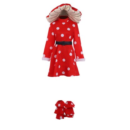 Anime Komori Kinoko Cosplay Costume - Red Polka Dot Dress for Halloween & Carnival | Astricos-Astricos