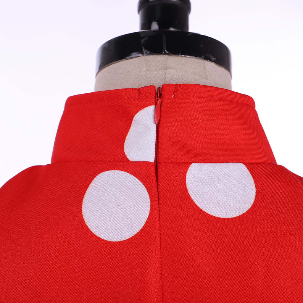 Anime Komori Kinoko Cosplay Costume - Red Polka Dot Dress for Halloween & Carnival | Astricos-Astricos