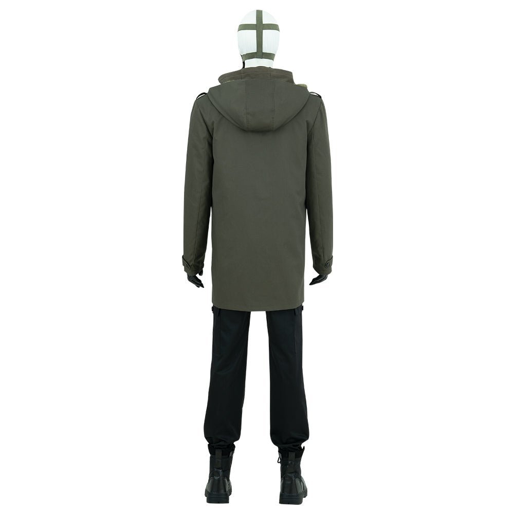 Army Green Riddler Jacket Cosplay Costume | Question Mark Coat Halloween Cosplay Costume - Astricos
