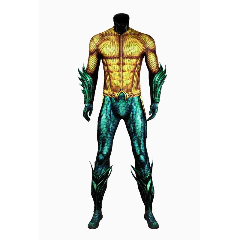 Arthur Curry Printed Golden Suit Cosplay Costume – Aquaman Justice League Costume - Astricos