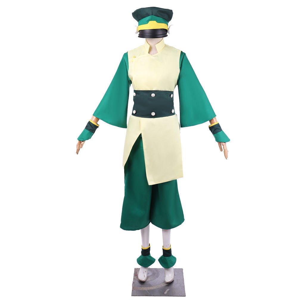 Toph Beifong Cosplay Costume - Avatar The Last Airbender Green Men's Outfit with Hat-Astricos