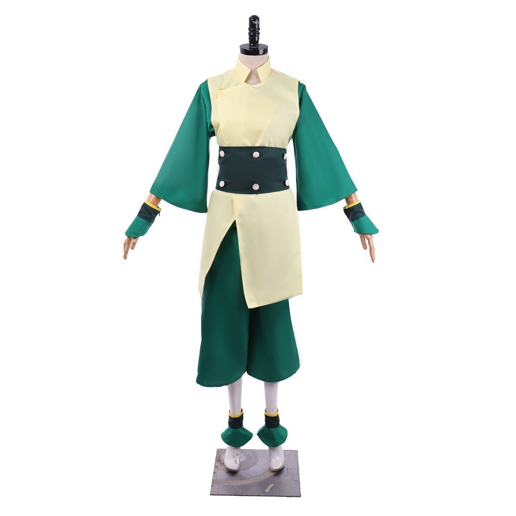 Toph Beifong Cosplay Costume - Avatar The Last Airbender Green Men's Outfit with Hat-Astricos